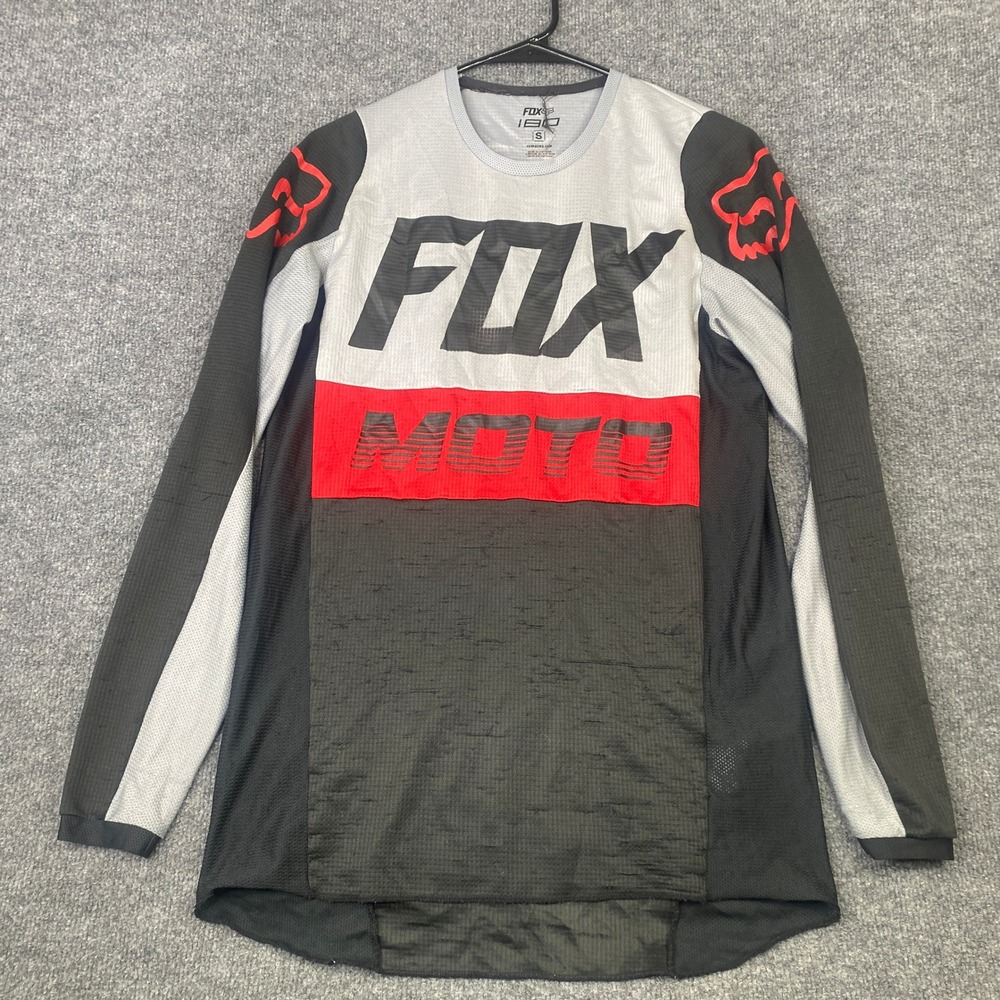 Fox Racing 180 Moto Jersey Mens Small Black White Red Motocross Shirt